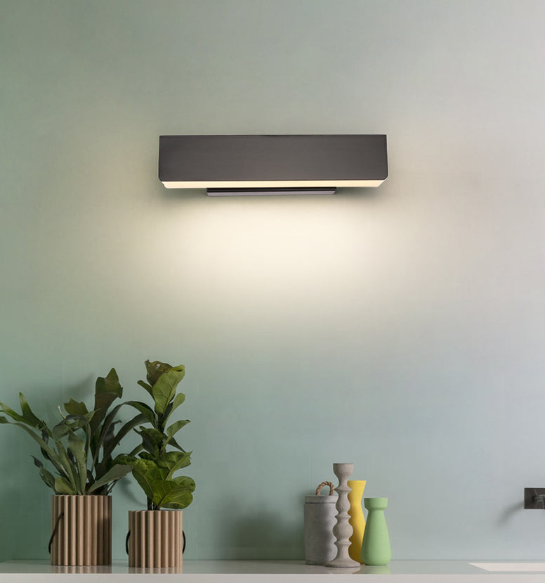 Rectangular Aluminium Rotatable Wall Sconce in Modern Concise Style Wrought Iron Wall Light with Acrylic Shade