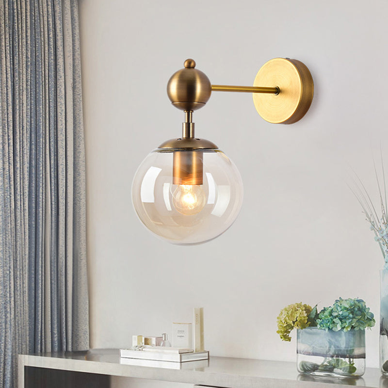 Globe Clear Class Wall Lighting Fixtures Modern Wall Mounted Light Fixture for Bedroom