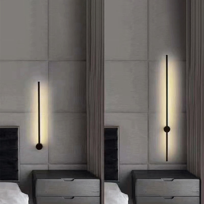 Fissaggi di illuminazione a parete in metallo a linea sottile moderna lampada montata a parete per camera da letto
