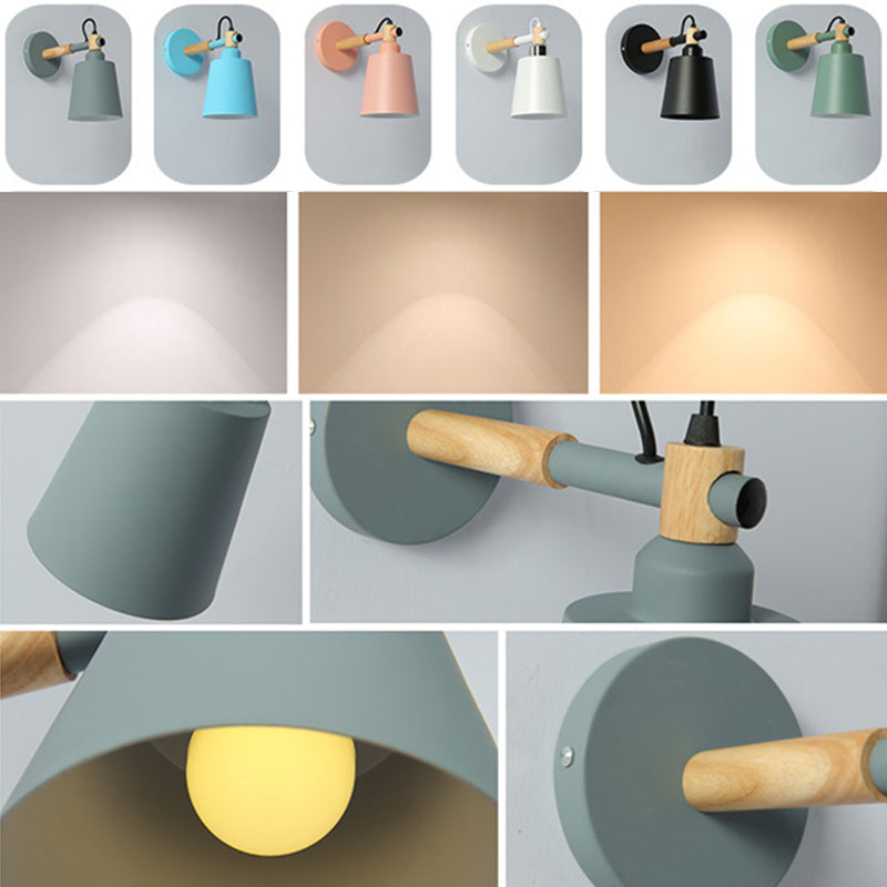 1 Light Metal Wall Mounted Wall Lights Modern Cone Wall Lamp Sconce for Foyer and Hall