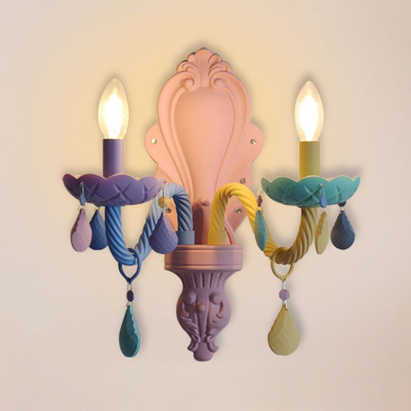 2 Lights Metal Wall Mounted Wall Lights Modern Bare Bulb Wall Sconces Lighting Fixtures for Dining Room