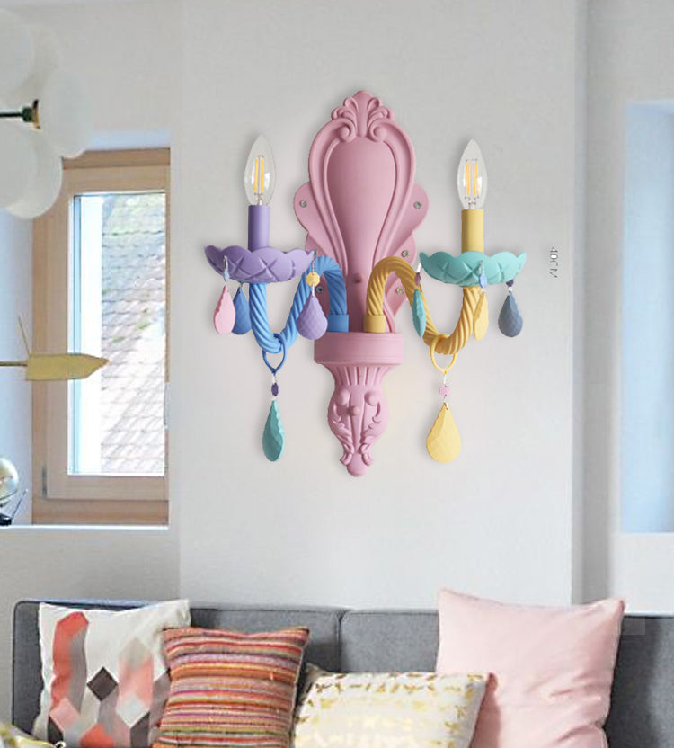 2 Lights Metal Wall Mounted Wall Lights Modern Bare Bulb Wall Sconces Lighting Fixtures for Dining Room