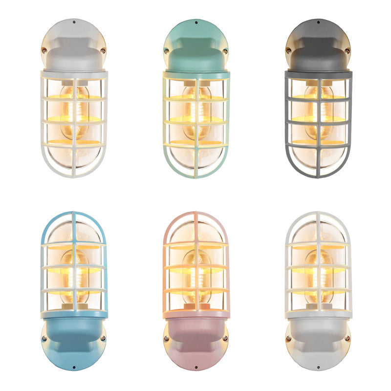 1 Light Metal Wall Mounted Wall Lights Modern Lantern Wall Sconces Lighting Fixtures for Bedroom