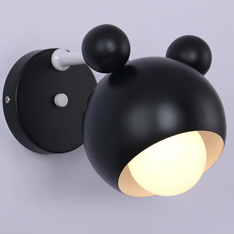 1 Light Metal Wall Mounted Light Fixture Modern Cartoon Bedroom Flush Mount Wall Sconce
