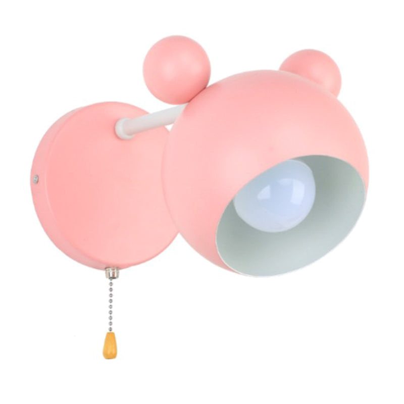 1 Light Metal Wall Mounted Light Fixture Modern Cartoon Bedroom Flush Mount Wall Sconce