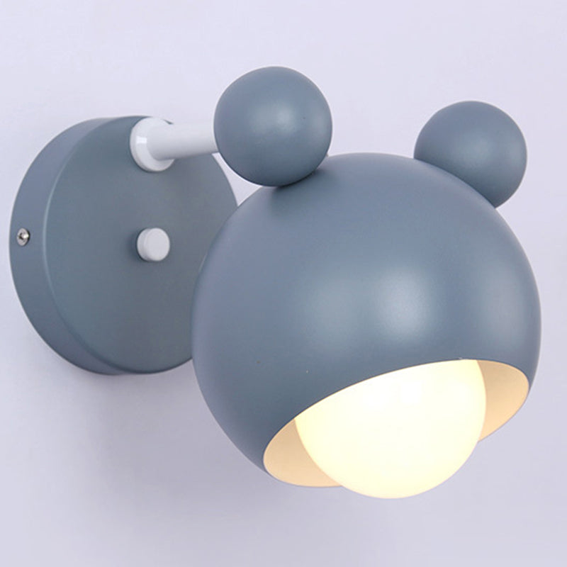 1 Light Metal Wall Mounted Light Fixture Modern Cartoon Bedroom Flush Mount Wall Sconce