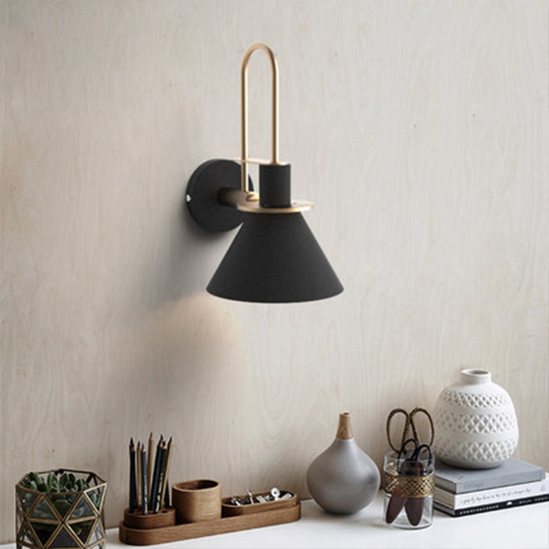 1 Light Metal Wall Mounted Wall Lights Modern Cone Wall Sconces Lighting Fixtures for Bedroom