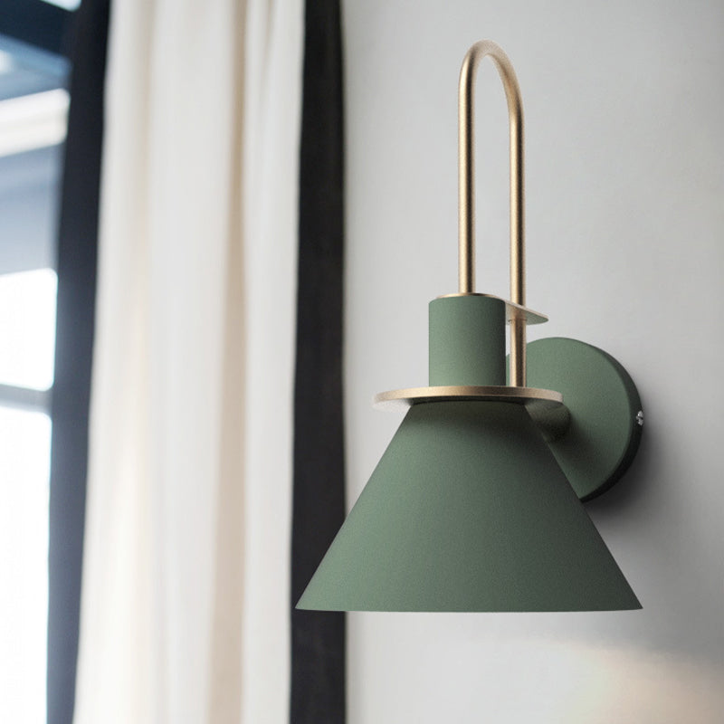 1 Light Metal Wall Mounted Wall Lights Modern Cone Wall Sconces Lighting Fixtures for Bedroom