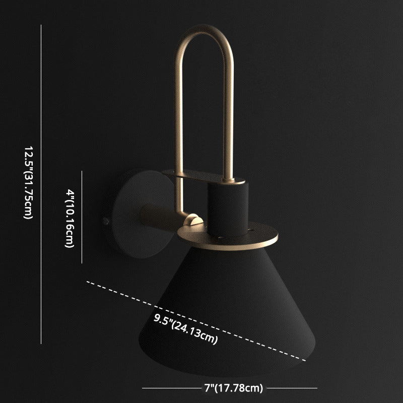 1 Light Metal Wall Mounted Wall Lights Modern Cone Wall Sconces Lighting Fixtures for Bedroom