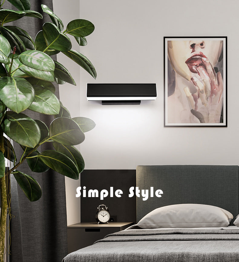 Rectangular Metal Wall Lighting Fixtures Modern Wall Mounted Light Fixture for Bedroom