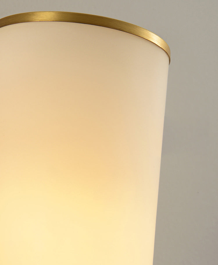 Vintage Simplicity Cylinder Vanity Sconce Lights Milk Glass Wall Mount Light Fixture for Bathroom