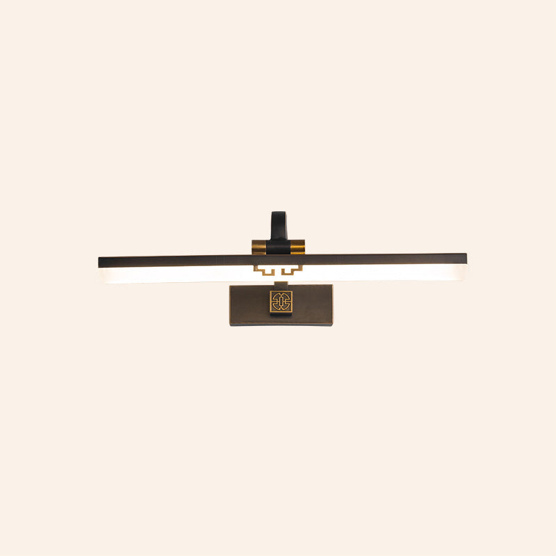 Modern Minimalist Style Streamlined Wall Mounted Light Fixture Copper Flush Mount Wall Sconce for Bathroom
