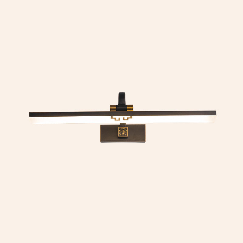 Modern Minimalist Style Streamlined Wall Mounted Light Fixture Copper Flush Mount Wall Sconce for Bathroom