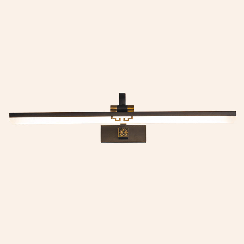 Modern Minimalist Style Streamlined Wall Mounted Light Fixture Copper Flush Mount Wall Sconce for Bathroom