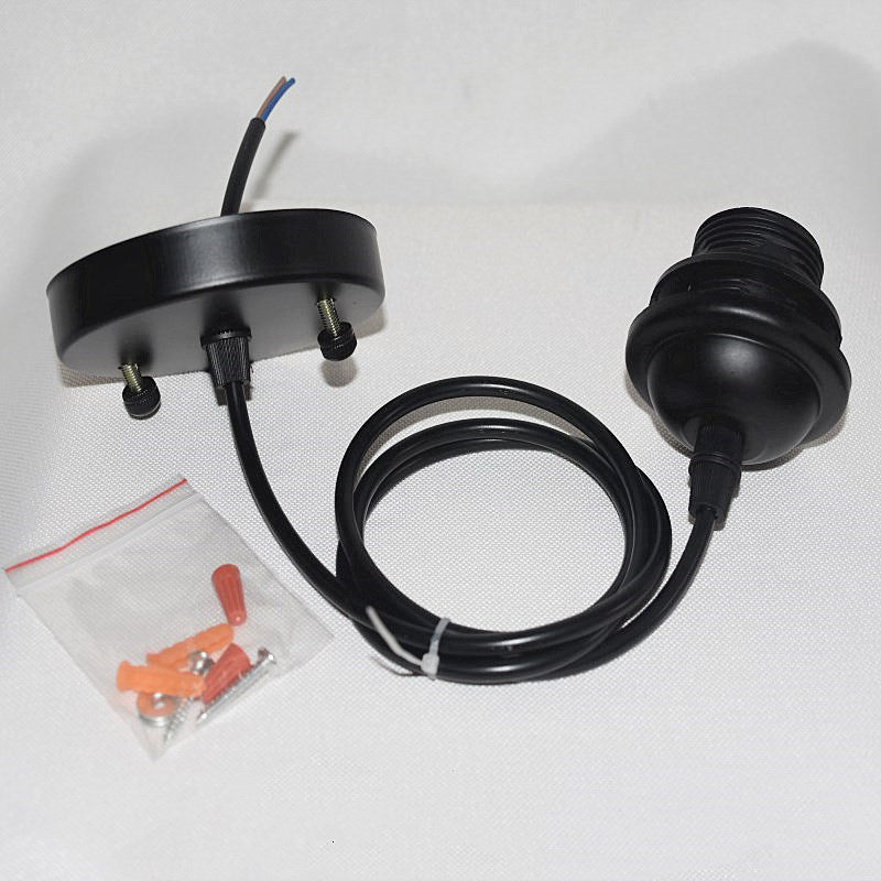 Single Bulb Industrial Style Hanging Light Open Bulb Retro Black Mini Pendant Lamp for Restaurant