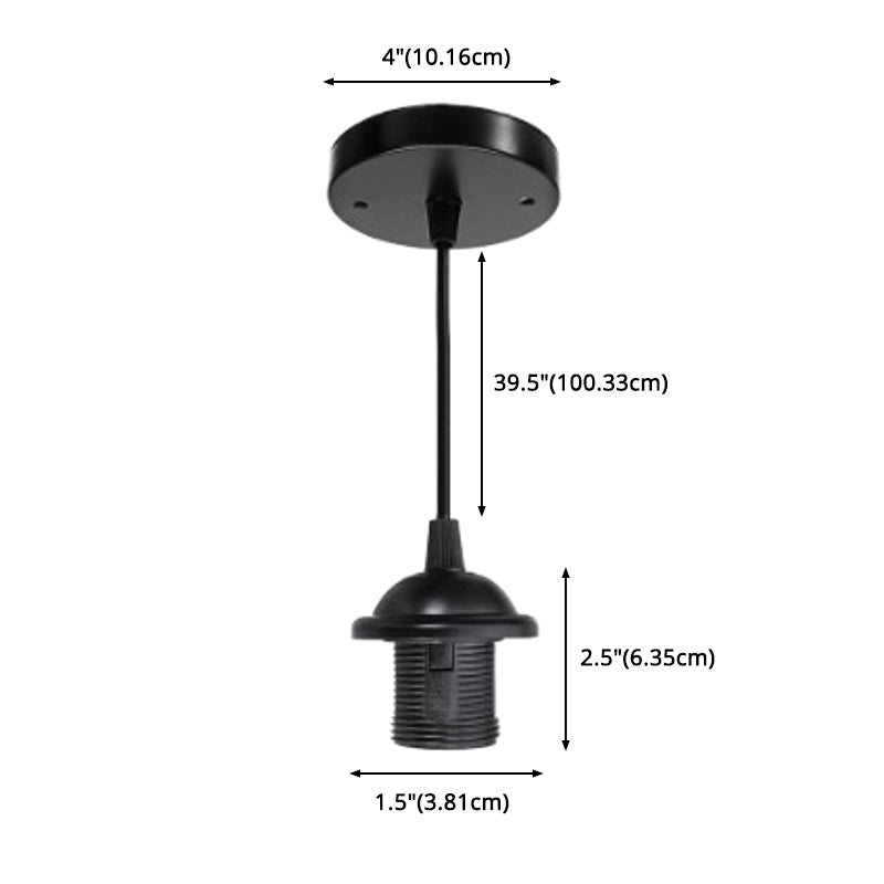 Single Bulb Industrial Style Hanging Light Open Bulb Retro Black Mini Pendant Lamp for Restaurant