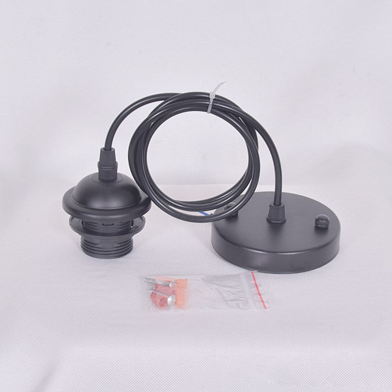 Single Bulb Industrial Style Hanging Light Open Bulb Retro Black Mini Pendant Lamp for Restaurant