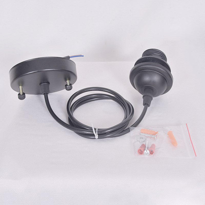 Single Bulb Industrial Style Hanging Light Open Bulb Retro Black Mini Pendant Lamp for Restaurant