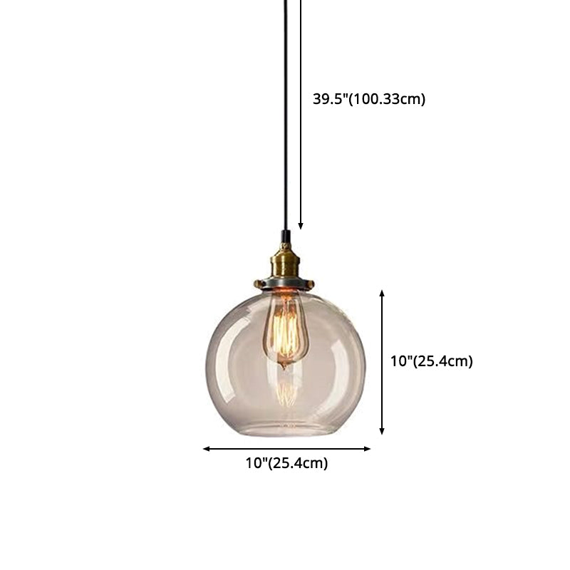 1-licht vintage glazen hanger lamp metalen lamphouder ontwerp industriële stijl verlichtingsarmatuur voor gang gang