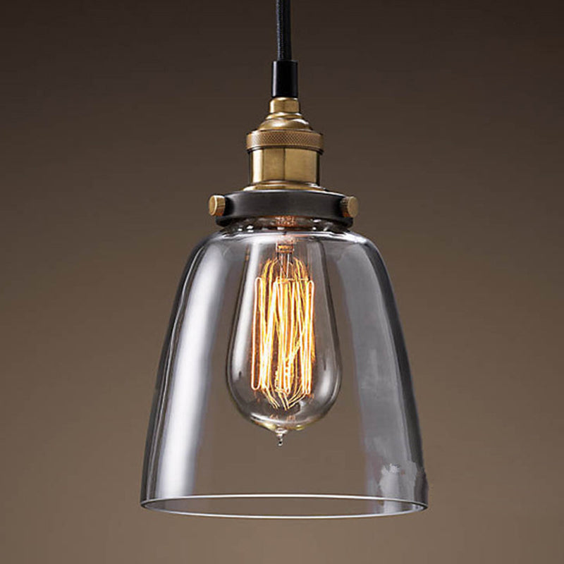 Lampada a ciondolo in vetro vintage a 1 lugni Lampada in metallo Porta di lampada industriale Aione di illuminazione in stile industriale per corridoio corridoio