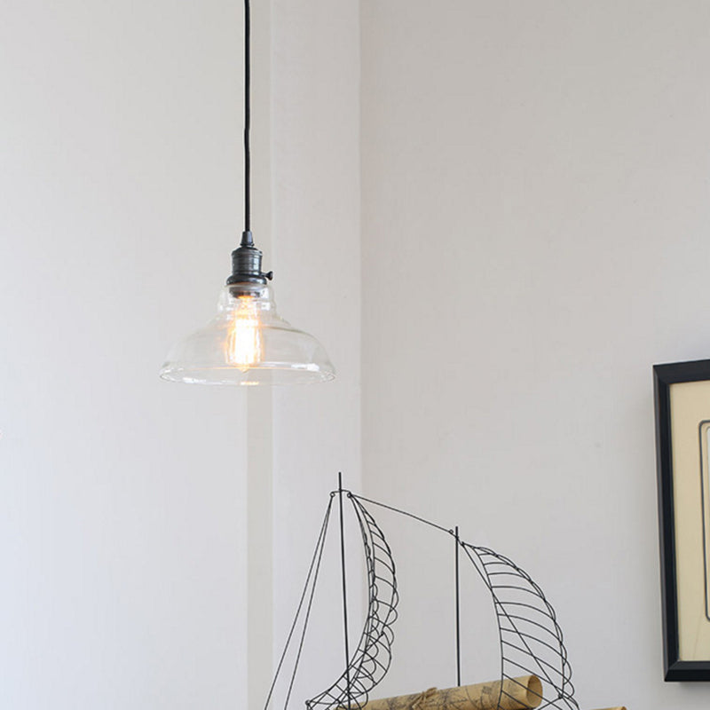1-licht vintage glazen hanger lamp metalen lamphouder ontwerp industriële stijl verlichtingsarmatuur voor gang gang