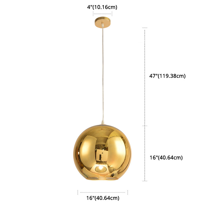 Bulbe simple de style moderne suspendu léger miroir à miroir en verre pendant à la teinte pour salle à manger de chambre à coucher