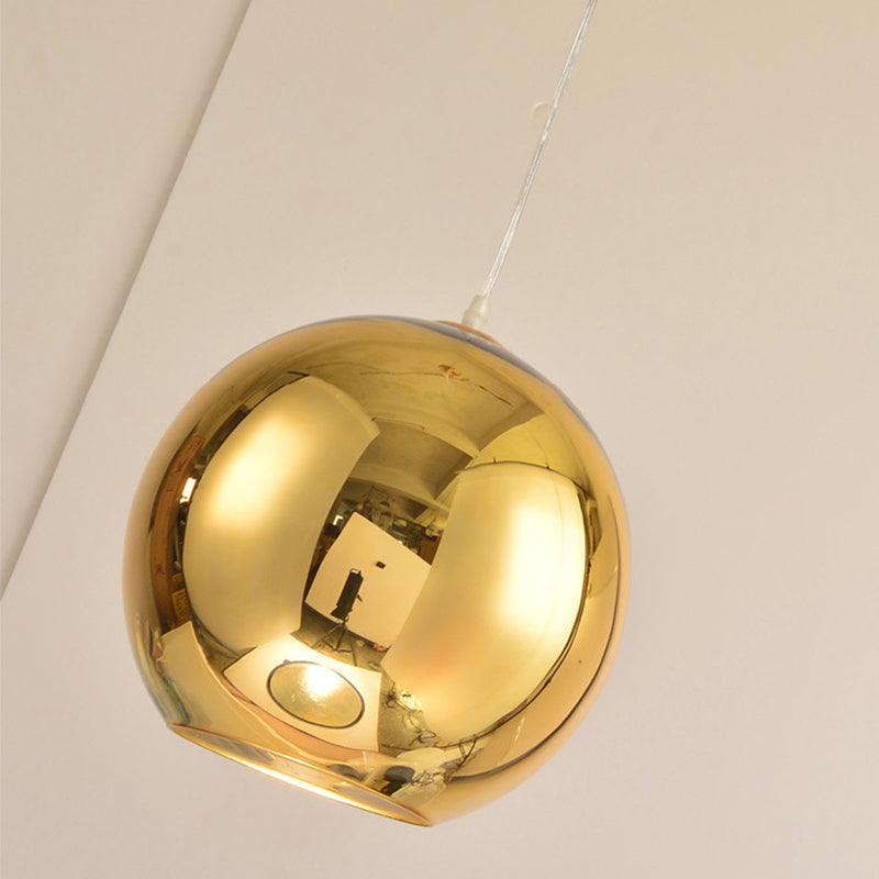 Bulbe simple de style moderne suspendu léger miroir à miroir en verre pendant à la teinte pour salle à manger de chambre à coucher