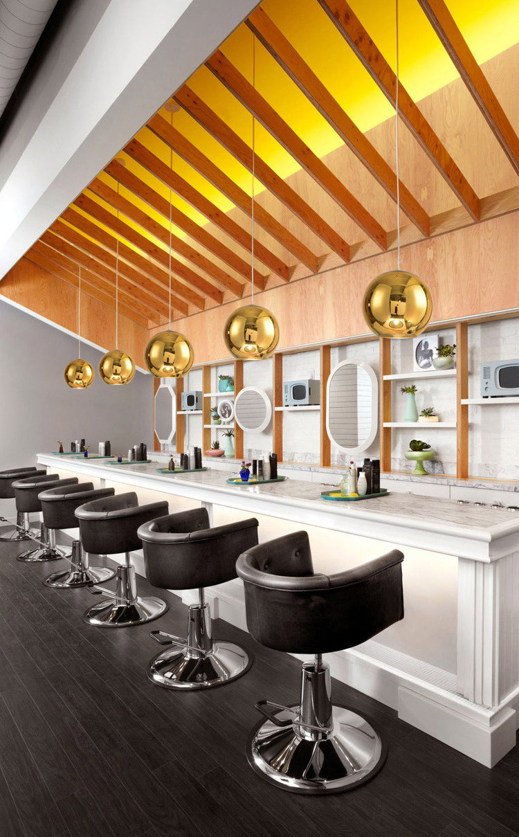 Bulbe simple de style moderne suspendu léger miroir à miroir en verre pendant à la teinte pour salle à manger de chambre à coucher