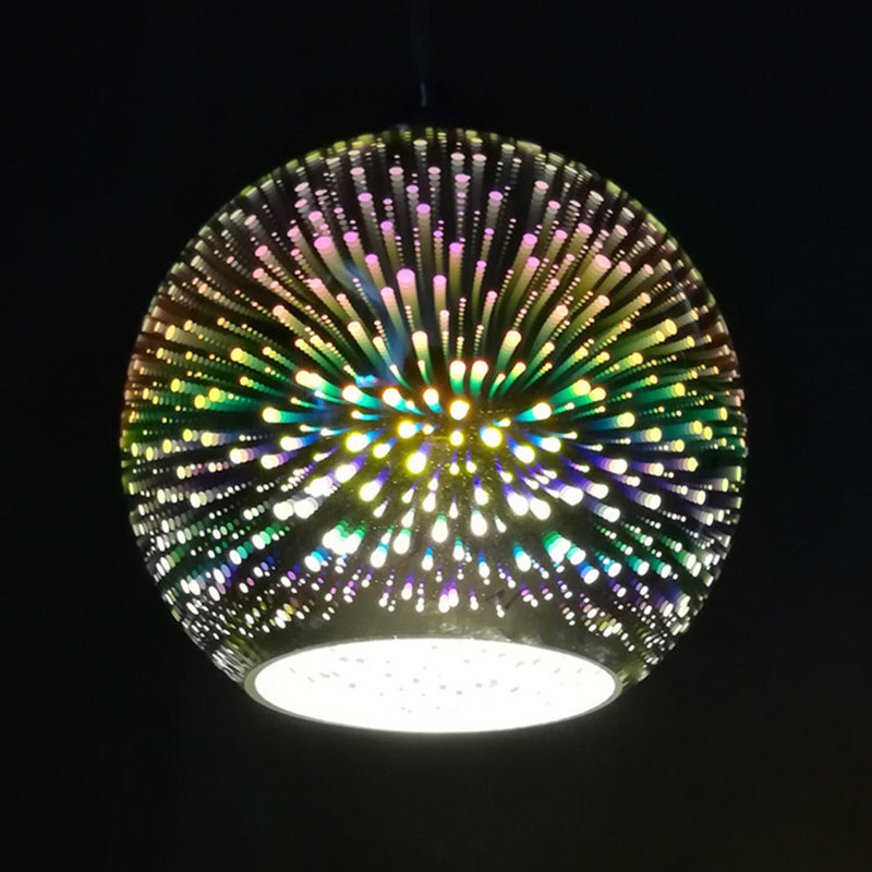 1 pellicule pendentif en verre clair Louteurs de feux d'artifice 3D modernes suspendus suspendus pour salle à manger