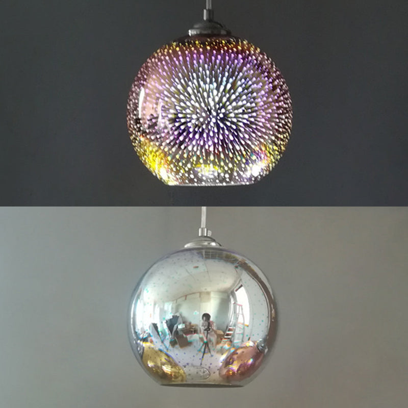 1 pellicule pendentif en verre clair Louteurs de feux d'artifice 3D modernes suspendus suspendus pour salle à manger