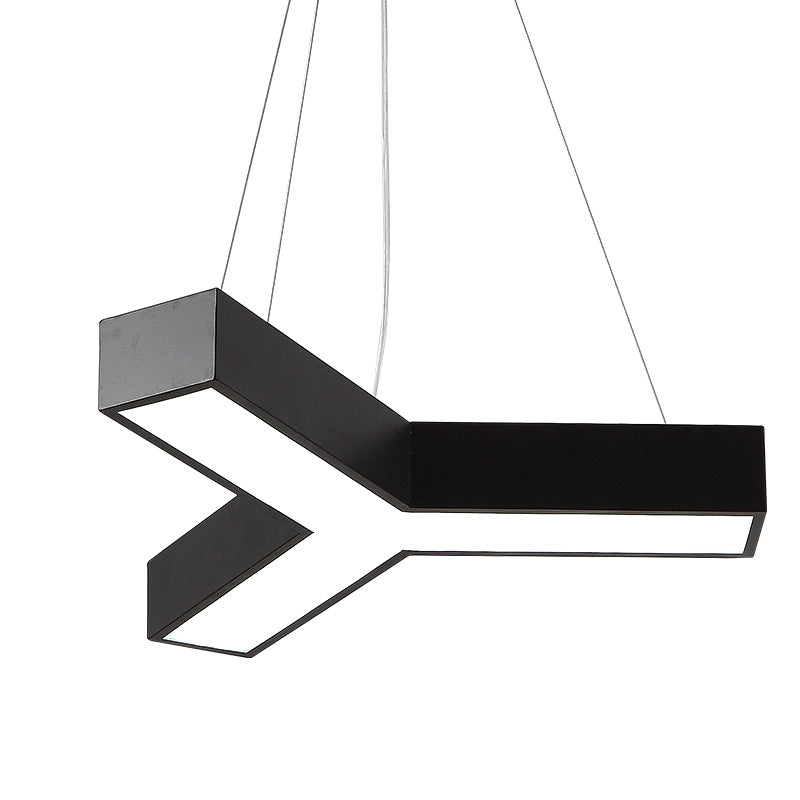 Hedendaagse metalen LED hanglamp Licht bevestiging 1-licht Y-vormig hangend plafondlicht voor kantoor