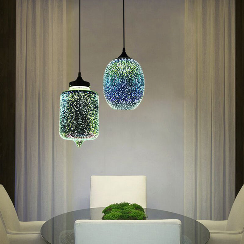 1-Light Blown Glass Suspension Pendant Light Contemporary Style Down Mini Pendant for Dining Room