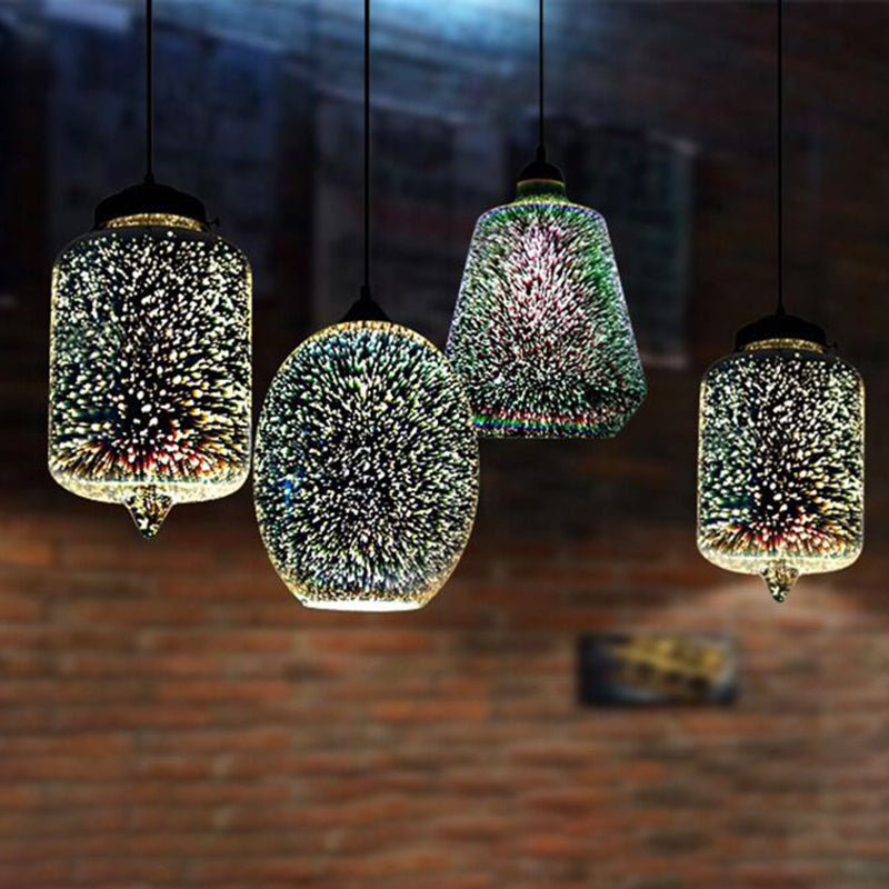 1-Light Blown Glass Suspension Pendant Light Contemporary Style Down Mini Pendant for Dining Room