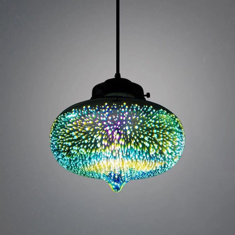 1-Light Blown Glass Suspension Pendant Light Contemporary Style Down Mini Pendant for Dining Room