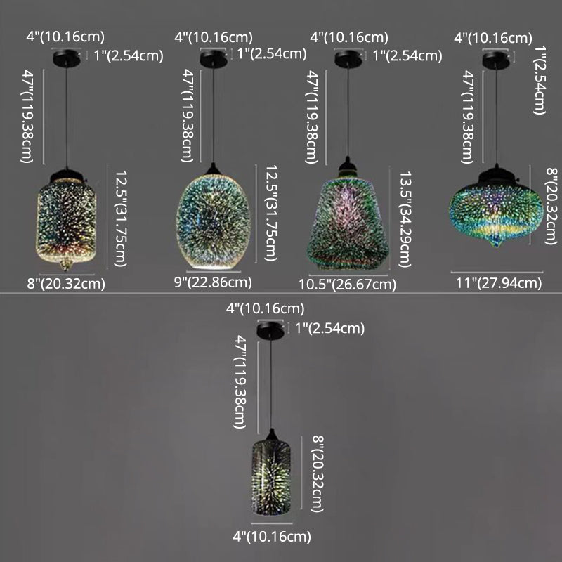 1-Light Blown Glass Suspension Pendant Light Contemporary Style Down Mini Pendant for Dining Room