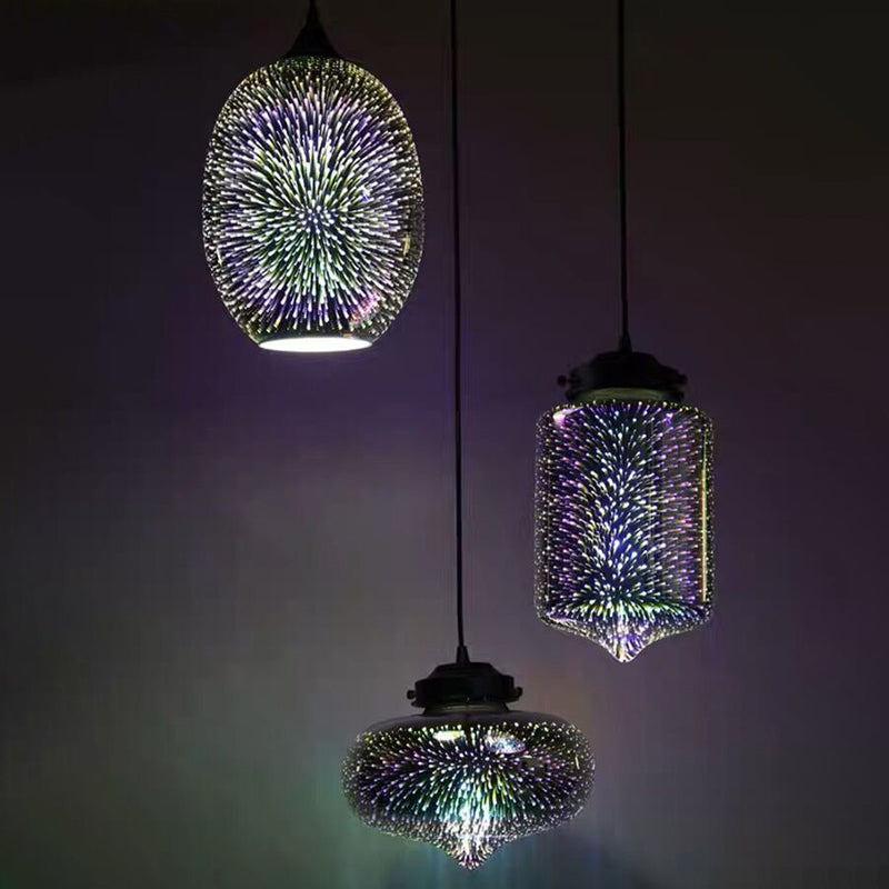 1-Light Blown Glass Suspension Pendant Light Contemporary Style Down Mini Pendant for Dining Room