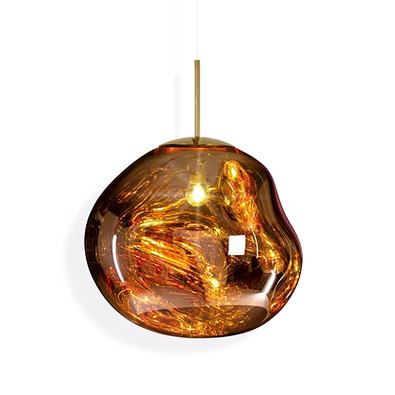 1-Light Blown Glass Suspension Pendant Light Contemporary Style Down Mini Pendant for Dining Room
