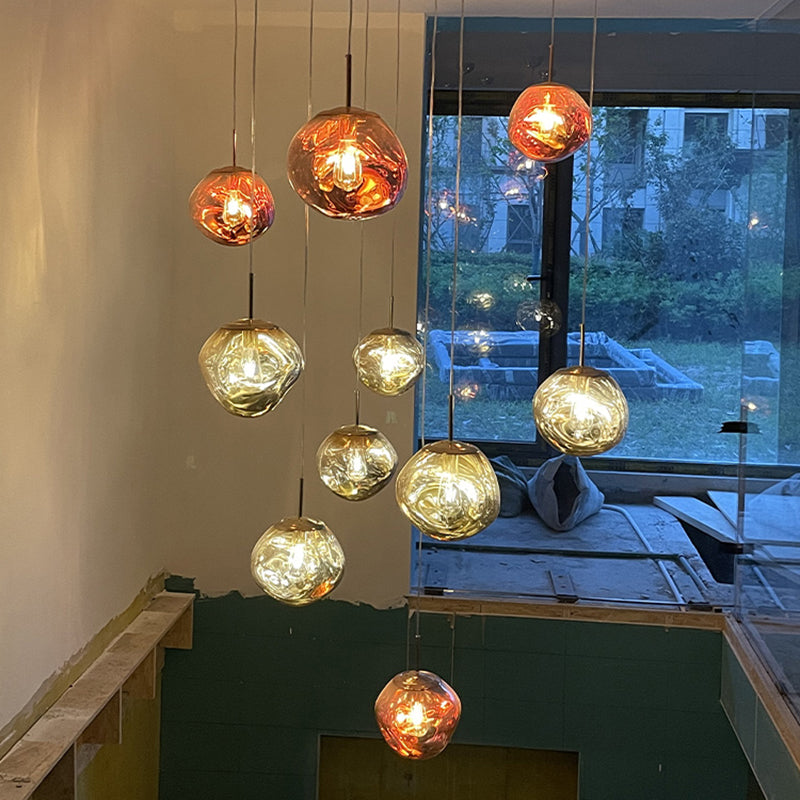 1-Light Blown Glass Suspension Pendant Light Contemporary Style Down Mini Pendant for Dining Room