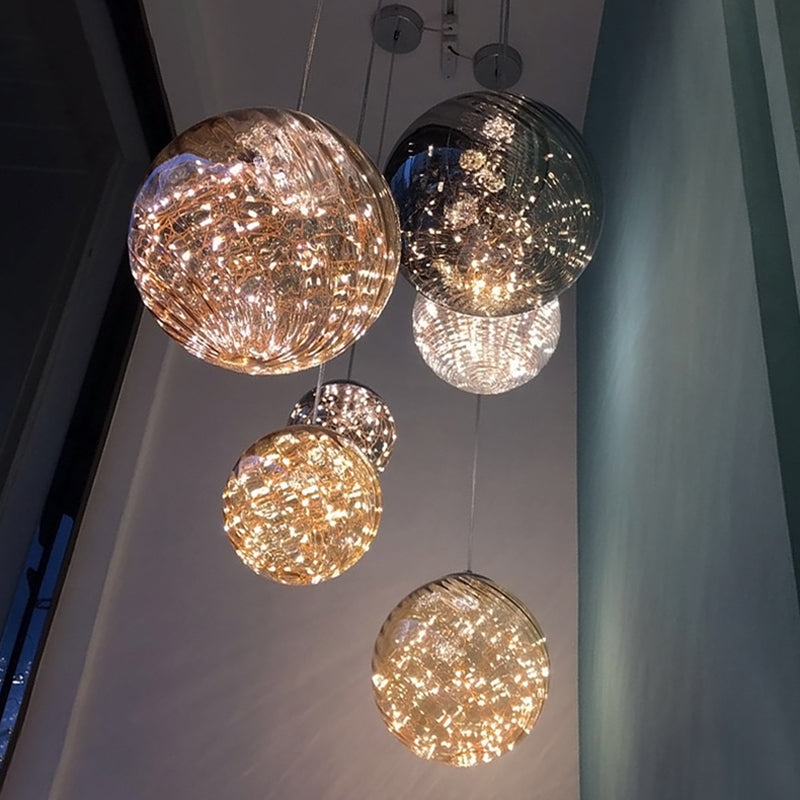 1-Light Blown Glass Suspension Pendant Light Contemporary Style Down Mini Pendant for Dining Room