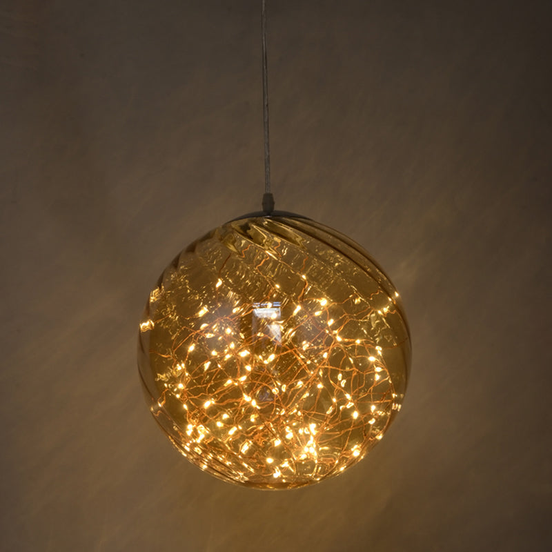 1-Light Blown Glass Suspension Pendant Light Contemporary Style Down Mini Pendant for Dining Room