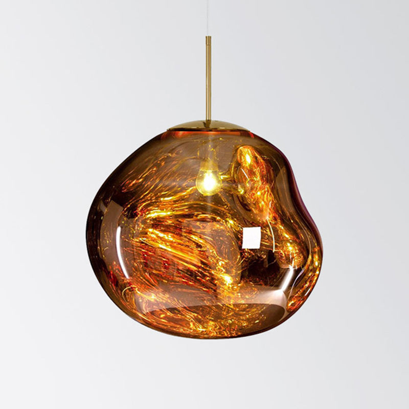 1-Ligth Mouth-Blown Glass Pendant Lighting Fixtures Minimalism Ceiling Pendant for Living Room