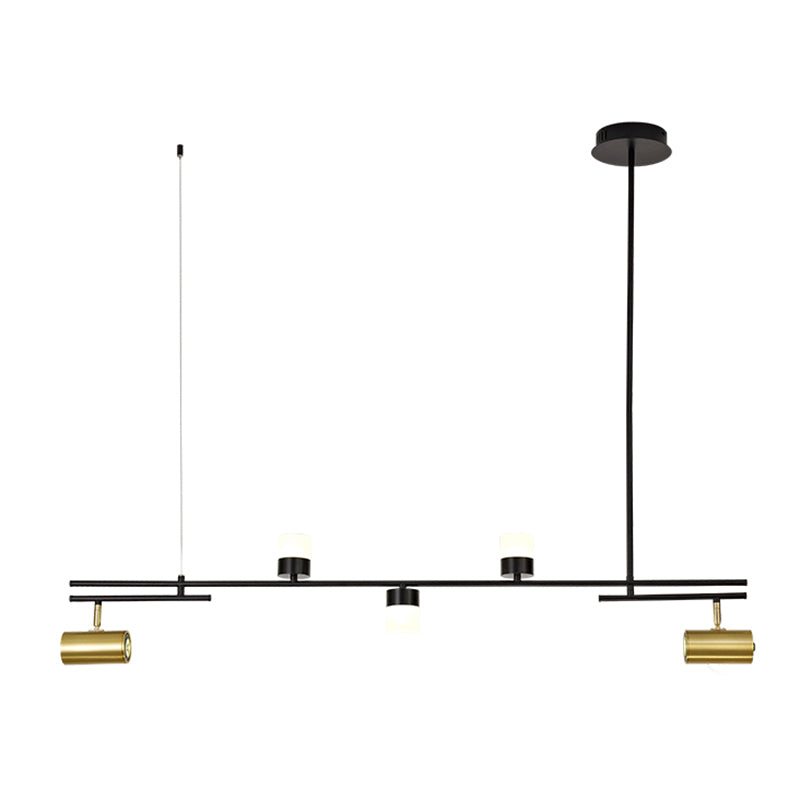 Aluminum Contemporary Style Hanging Lights Black Linear Island Lighting Fixture for Dining Room