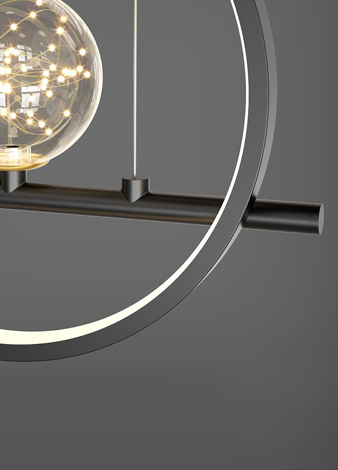 New Modern Black Iron LED Island Lighting Linear Chandelier Lighting for Dining Room