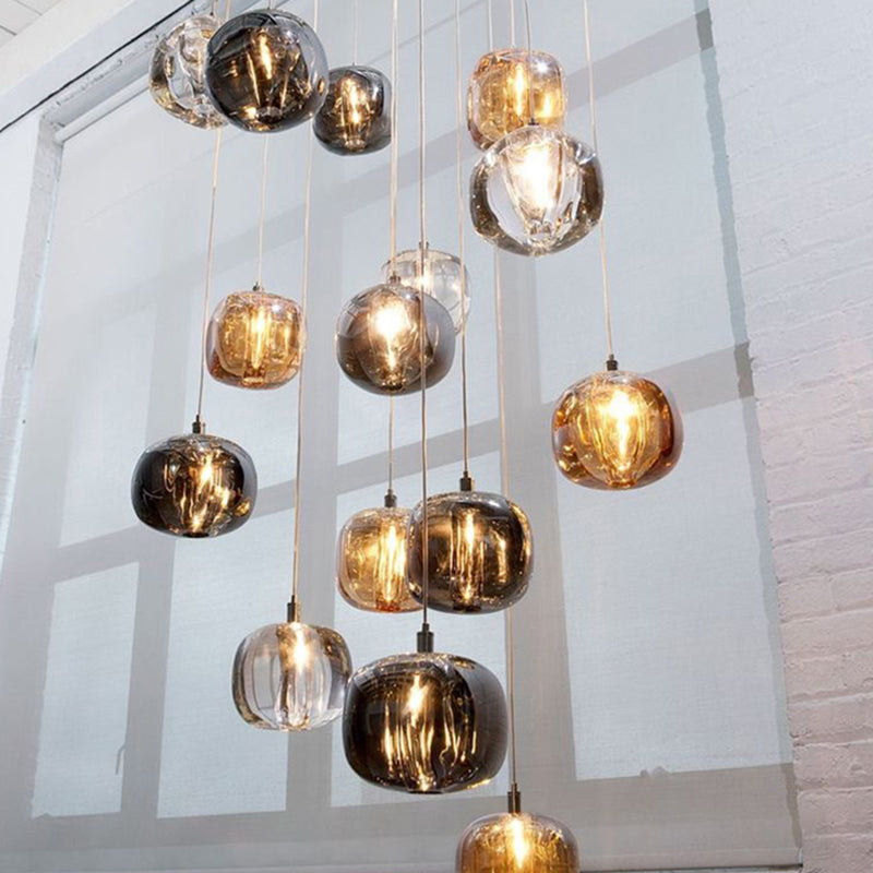 Funzionamento a sospensione in vetro a sospensione in vetro a sospensione a 1 luce Kit di luce a sospensione per sala da pranzo