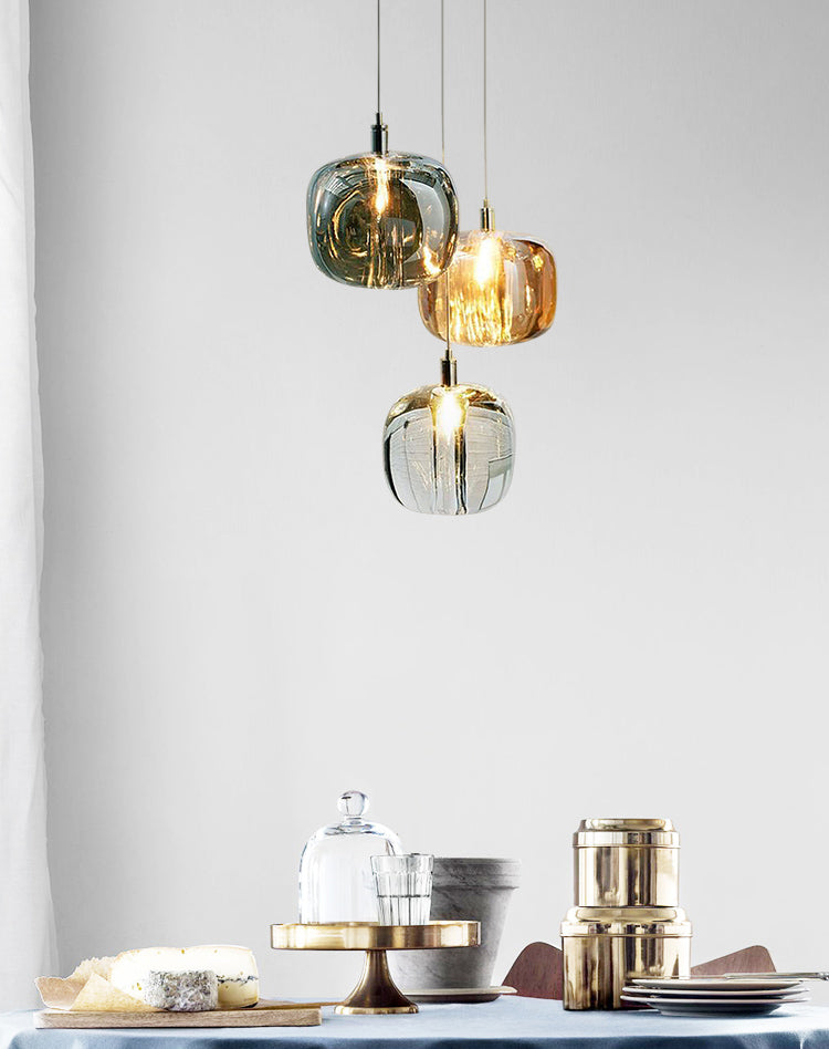 Funzionamento a sospensione in vetro a sospensione in vetro a sospensione a 1 luce Kit di luce a sospensione per sala da pranzo