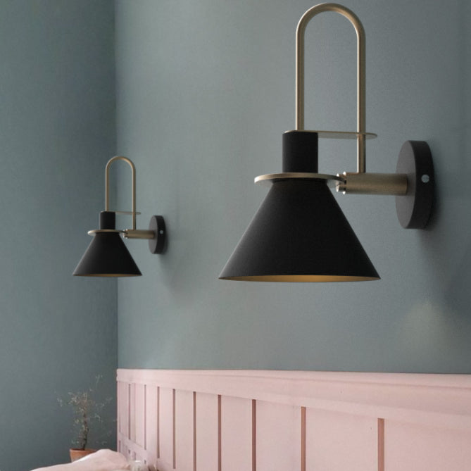 1 Light Metal Wall Mounted Wall Lights Modern Cone Wall Sconces Lighting Fixtures for Bedroom