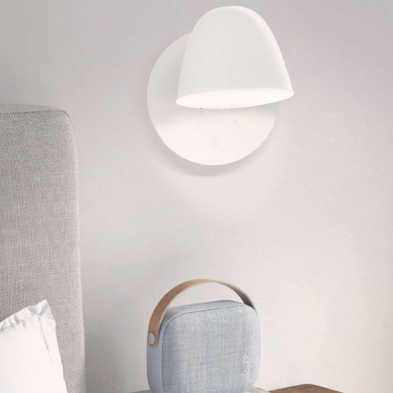 Modern Creative White Rotatable Wall Sconce Plastic Dome Wall Light for Interior Spaces
