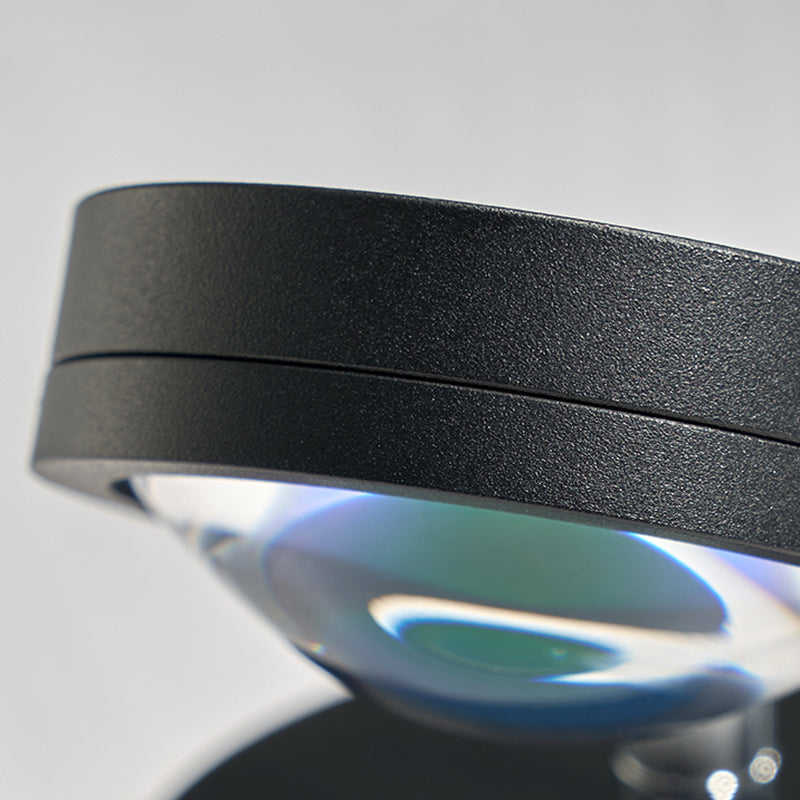 Round Sunset Projection Lamp Trendy Modern Metal Bedside LED Wall Light in Black