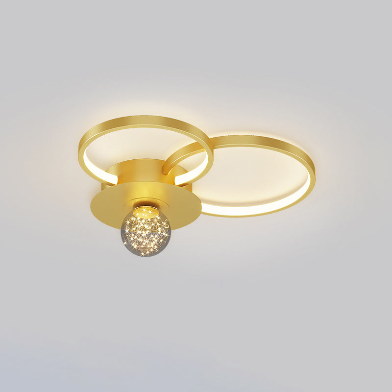 Modern Luxury Style Spherical Flush Mount Ceiling Light Fixtures Glass Ceiling Mount Chandelier