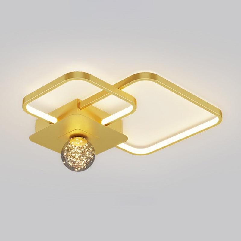 Modern Luxury Style Spherical Flush Mount Ceiling Light Fixtures Glass Ceiling Mount Chandelier